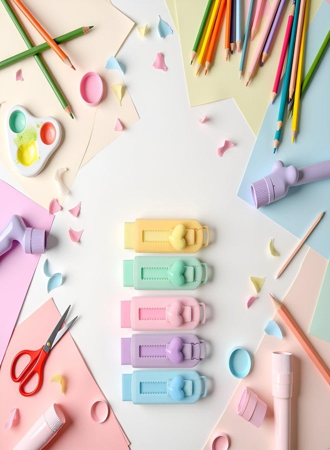 Zhuluck 5 Pcs Multicolor Sliding Retractable Pencil Eraser with Plastic Sleeve,Large Erasers for School Office,Art Erasers for Drawing,Standard Pencil Erasers,Office Correction Products - Image 5